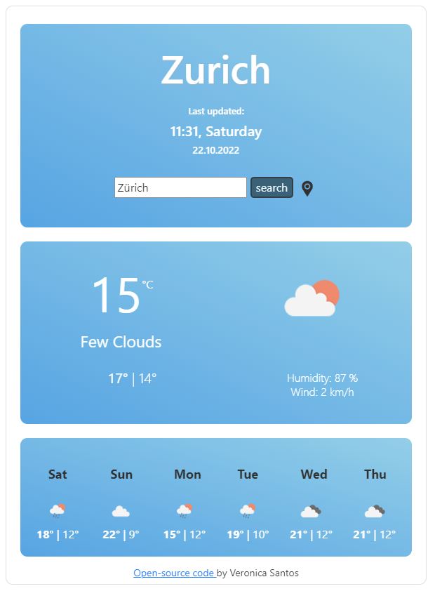 Weather App front preview